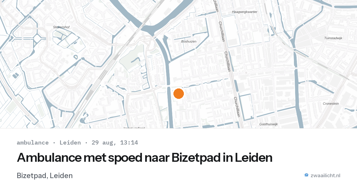 Ambulance met spoed naar Bizetpad in Leiden — 29 aug 2026