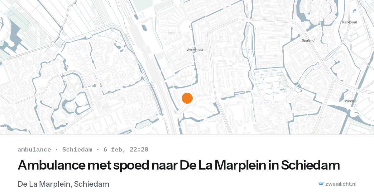 Ambulance met spoed naar De La Marplein in Schiedam — 6 feb 2026