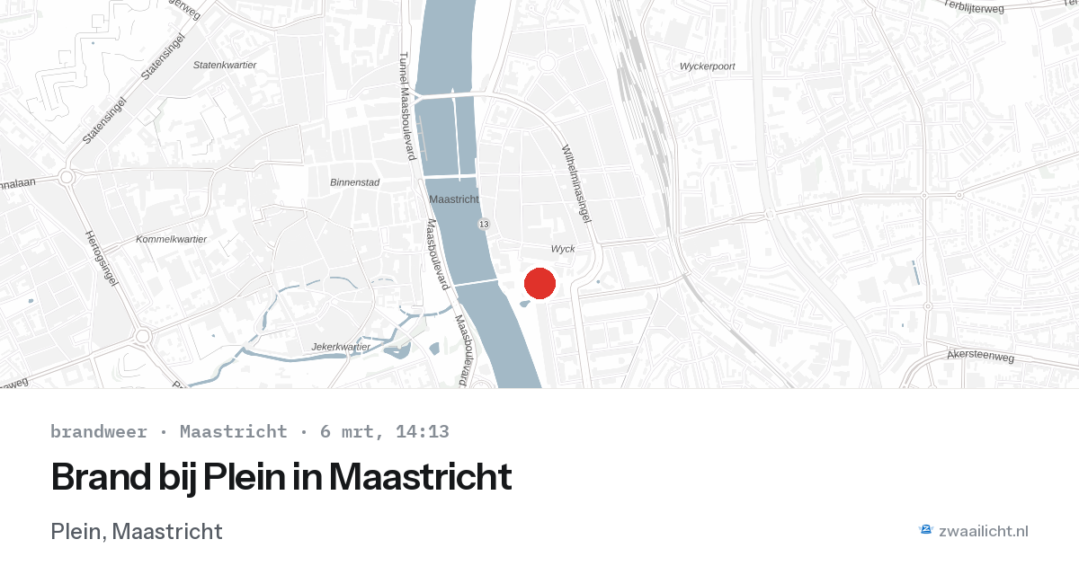 Brand bij Plein in Maastricht — 6 mrt 2026