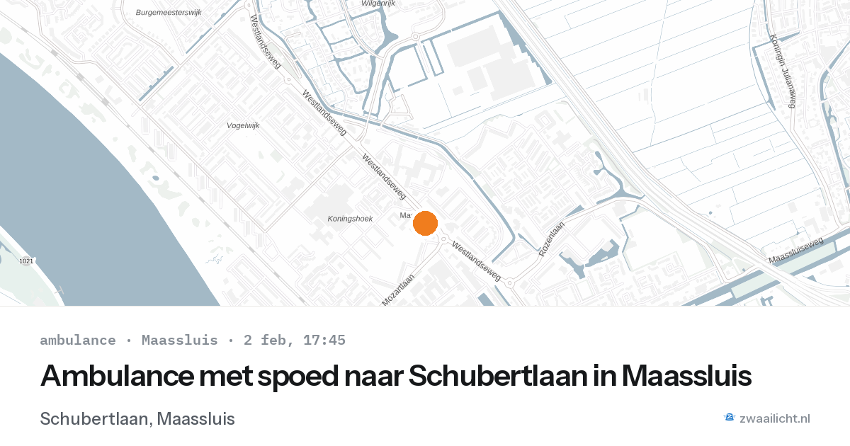 Ambulance met spoed naar Schubertlaan in Maassluis — 2 feb 2026