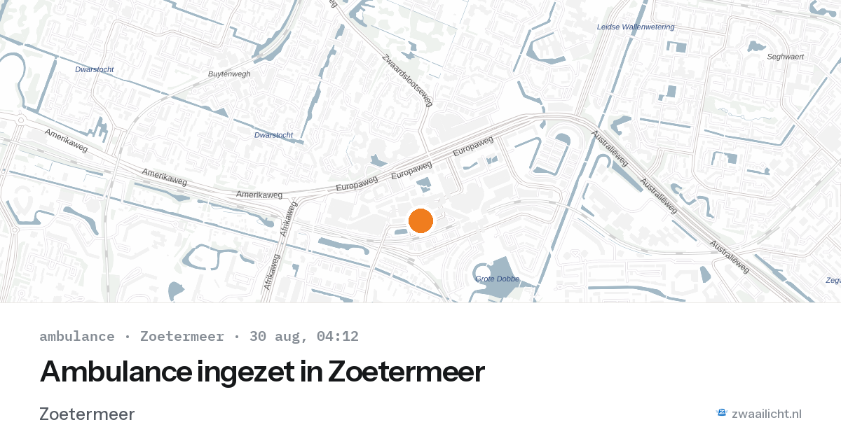 Ambulance ingezet in Zoetermeer — 30 aug 2026