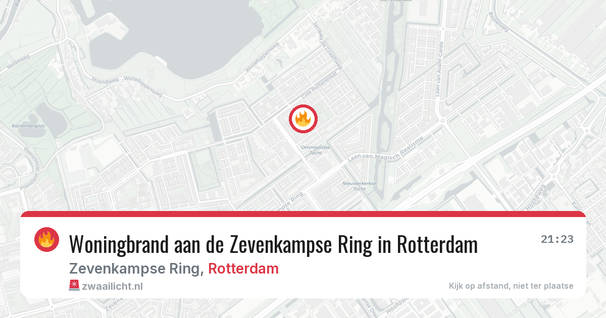 Woningbrand aan de Zevenkampse Ring in Rotterdam — 13 jun 2026