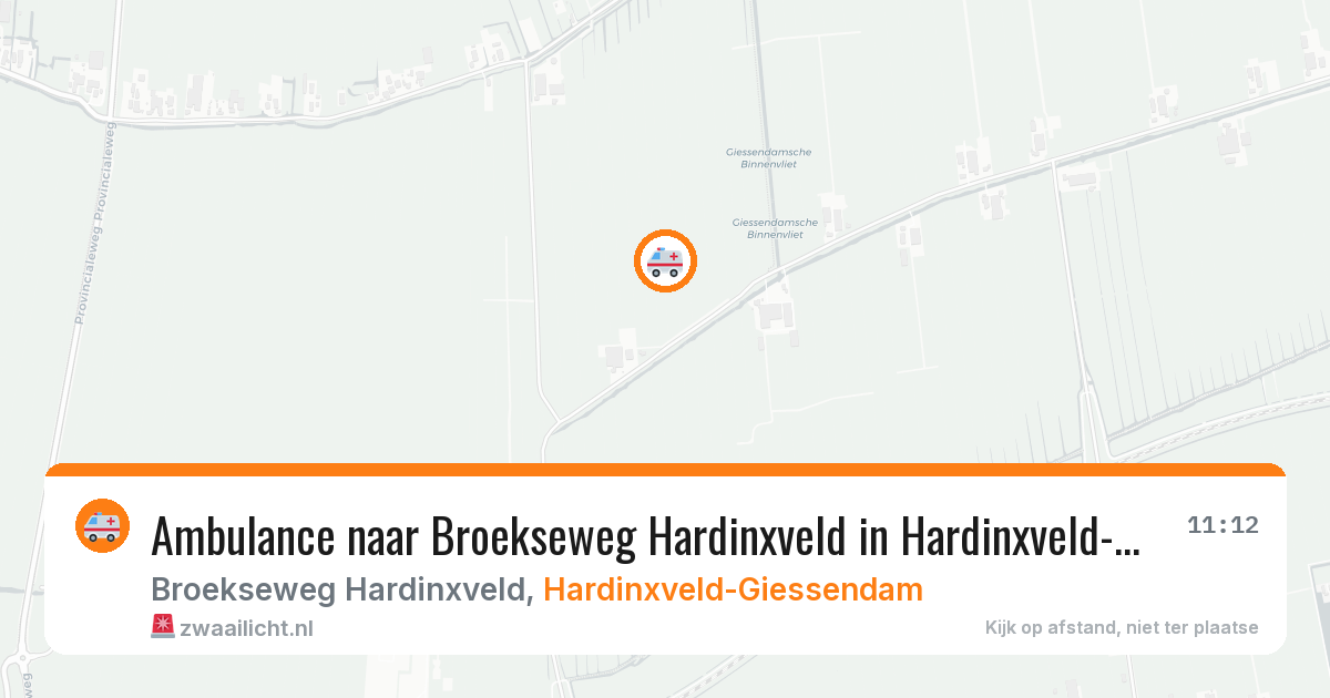 Ambulance naar Broekseweg Hardinxveld in Hardinxveld-Giessendam — 4 jul 2026