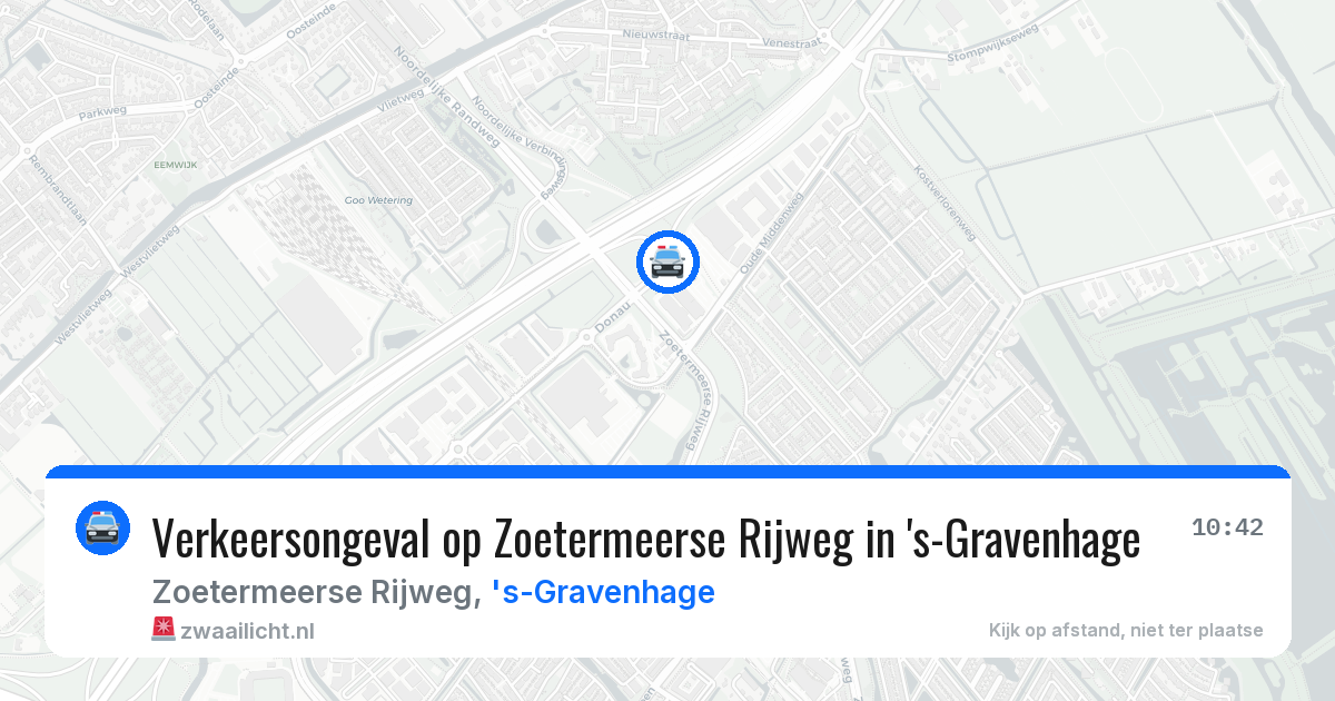 Verkeersongeval op Zoetermeerse Rijweg in 's-Gravenhage — 29 jan 2026