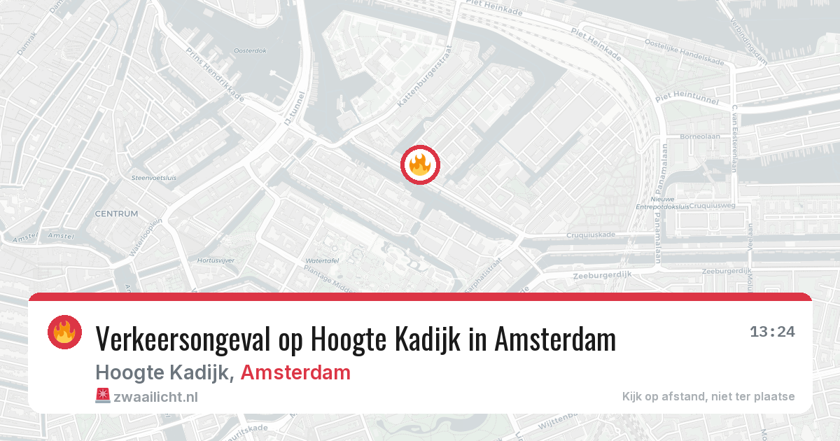 Verkeersongeval op Hoogte Kadijk in Amsterdam — 16 jul 2026