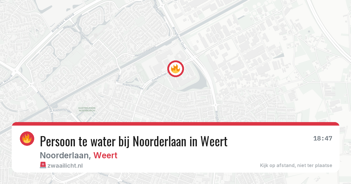 Persoon te water bij Noorderlaan in Weert — 23 mrt 2026