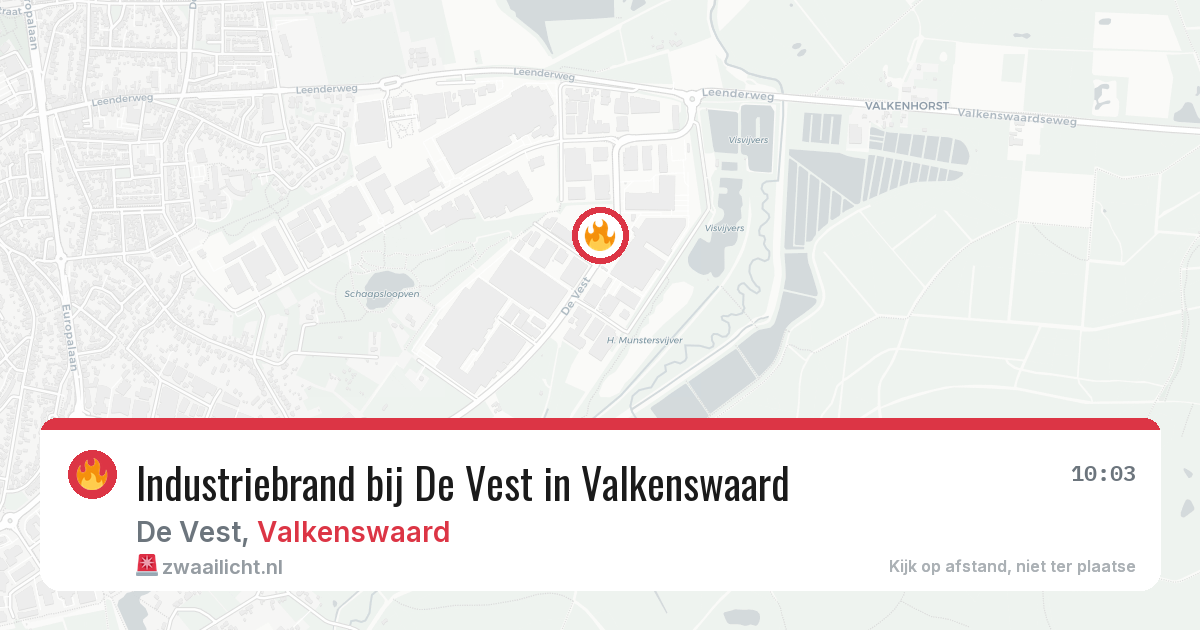 Industriebrand bij De Vest in Valkenswaard — 3 mrt 2026