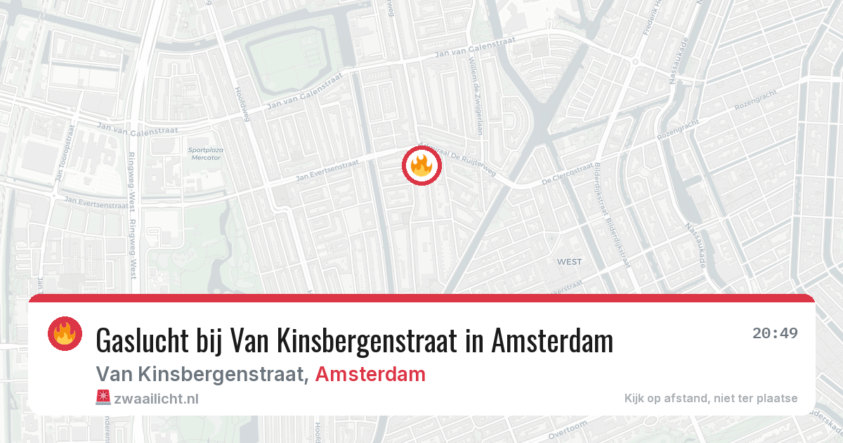 Gaslucht bij Van Kinsbergenstraat in Amsterdam — 5 mei 2026