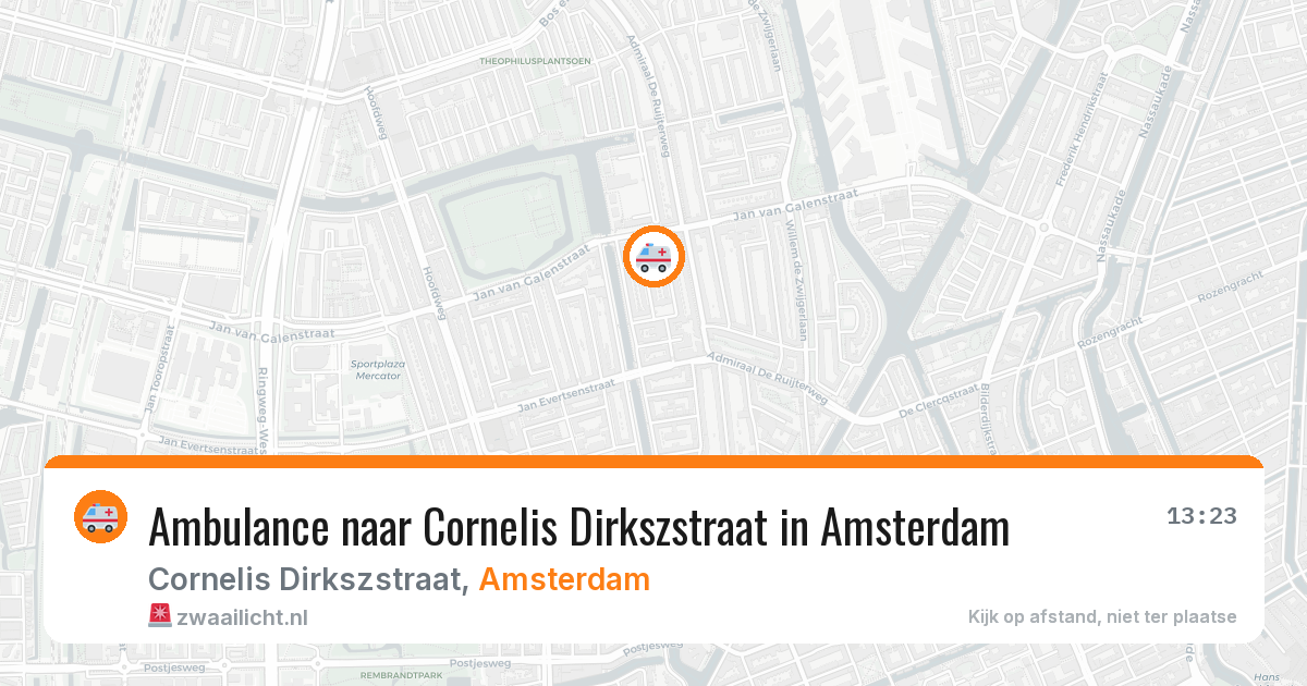 Ambulance naar Cornelis Dirkszstraat in Amsterdam — 18 mei 2026