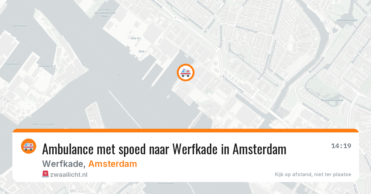 Ambulance met spoed naar Werfkade in Amsterdam — 24 mei 2026