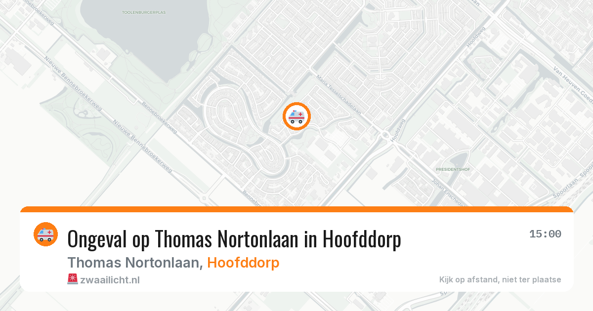 Ongeval op Thomas Nortonlaan in Hoofddorp — 26 jun 2026