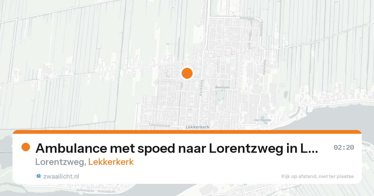 Ambulance met spoed naar Lorentzweg in Lekkerkerk — 20 aug 2026