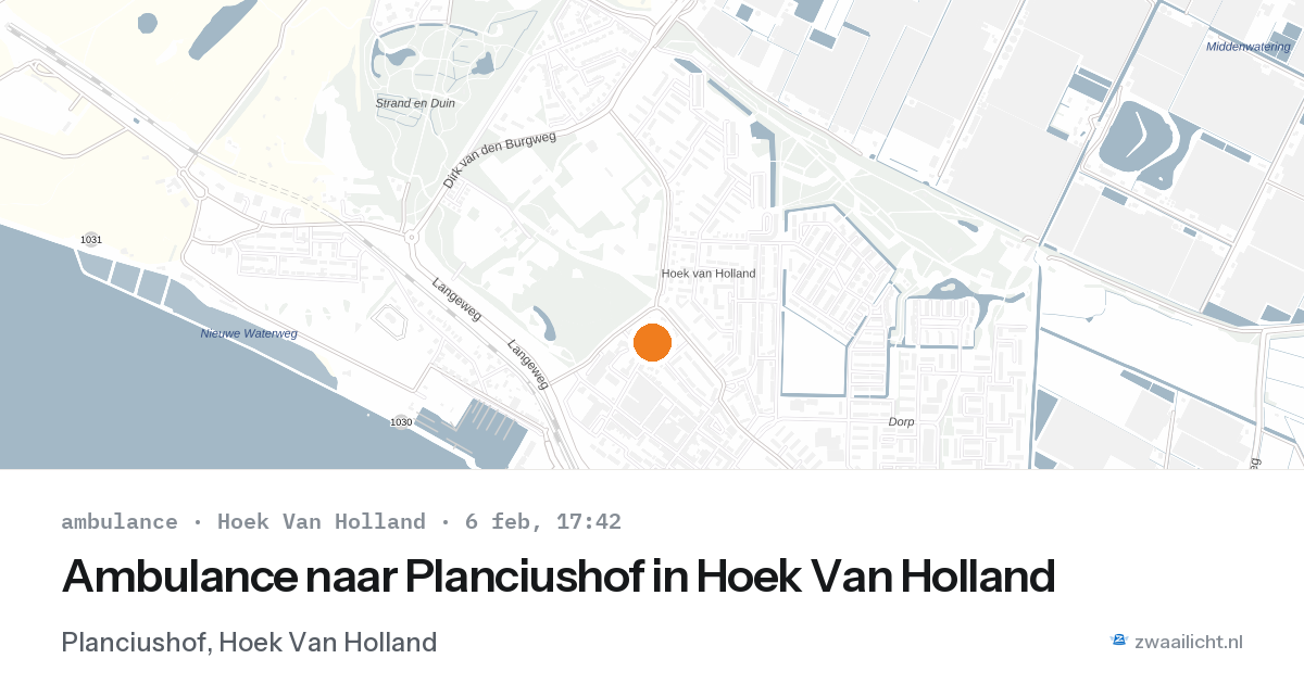 Ambulance naar Planciushof in Hoek Van Holland — 6 feb 2026