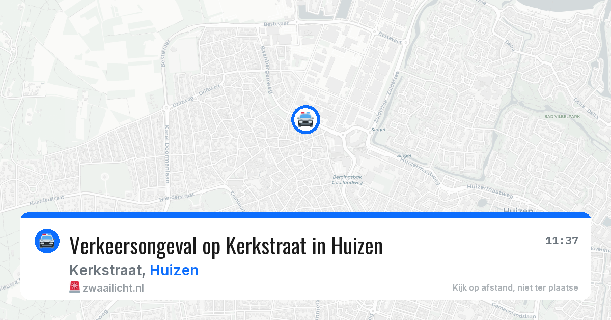 Verkeersongeval op Kerkstraat in Huizen — 27 mei 2026
