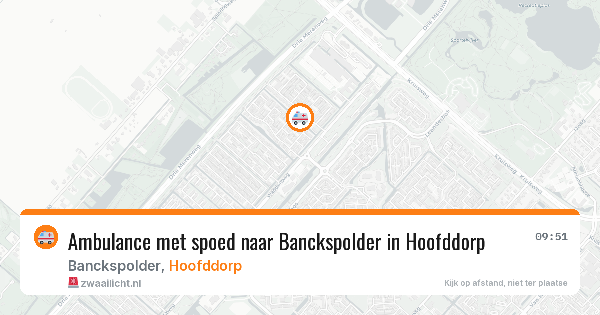 Ambulance met spoed naar Banckspolder in Hoofddorp — 8 aug 2026