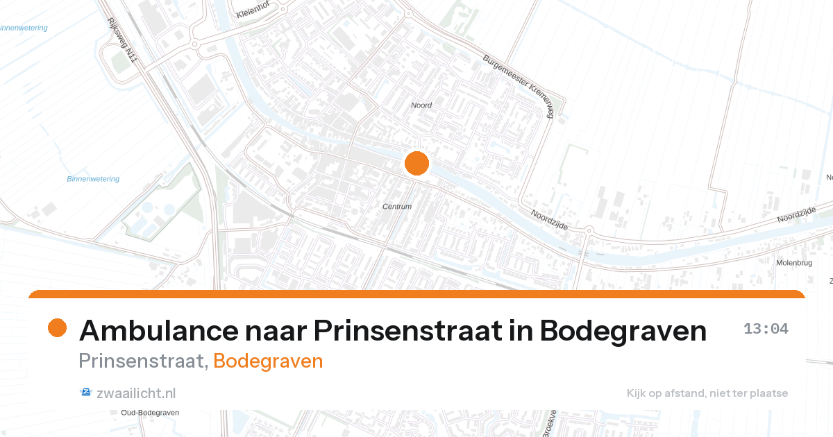 Ambulance naar Prinsenstraat in Bodegraven — 1 mrt 2026