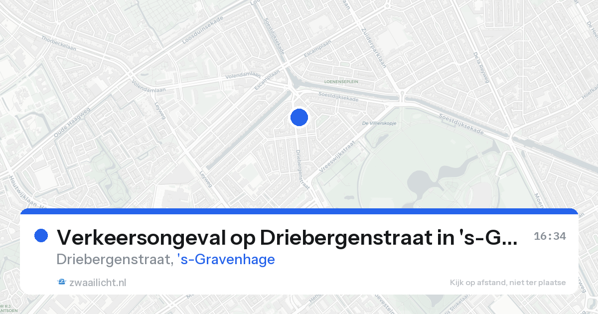 Verkeersongeval op Driebergenstraat in 's-Gravenhage — 22 aug 2026