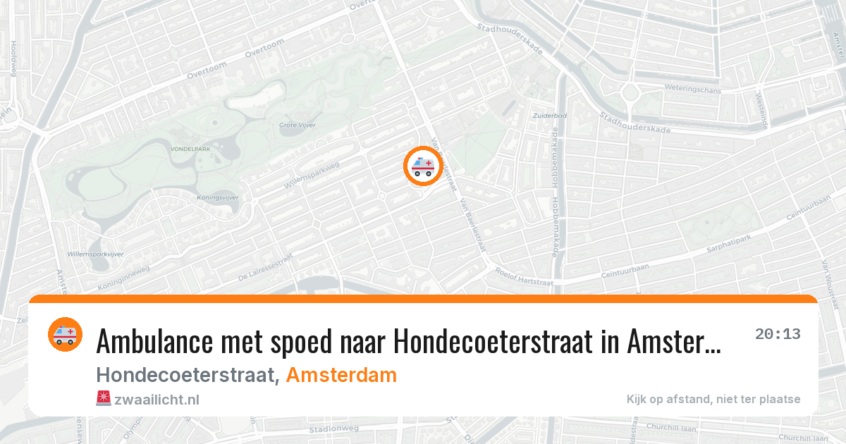 Ambulance met spoed naar Hondecoeterstraat in Amsterdam — 24 apr 2026