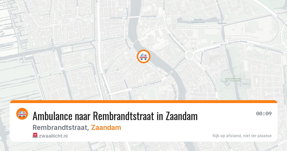 Ambulance naar Rembrandtstraat in Zaandam — 20 jul 2026