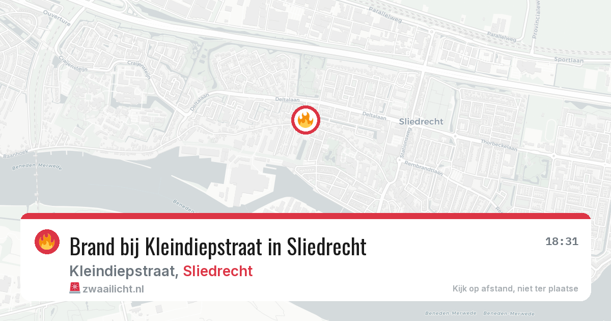 Brand bij Kleindiepstraat in Sliedrecht — 6 mei 2026
