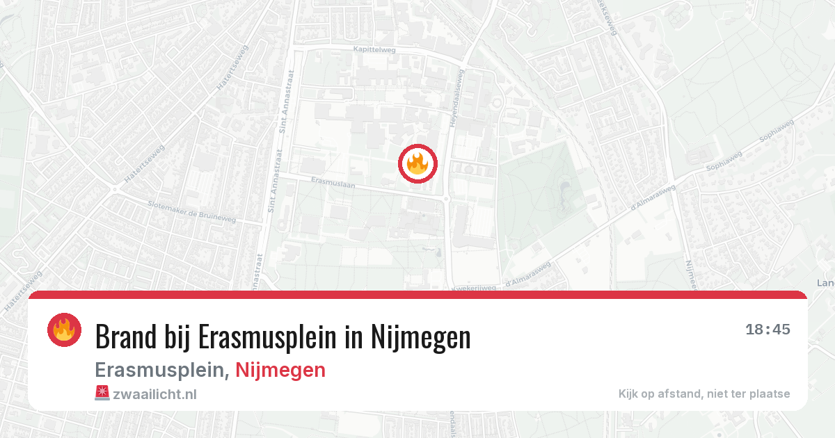 Brand bij Erasmusplein in Nijmegen — 25 jun 2026