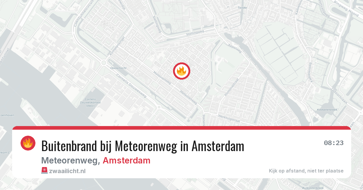 Buitenbrand bij Meteorenweg in Amsterdam — 1 aug 2026