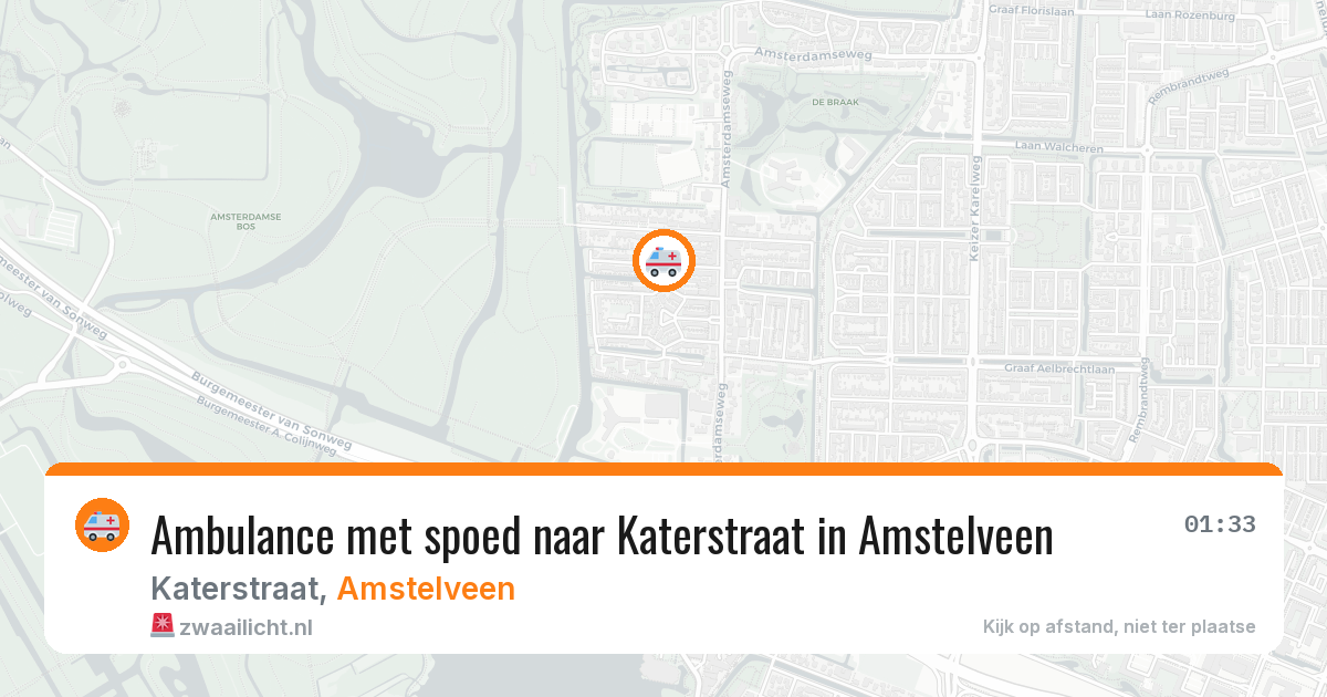 Ambulance met spoed naar Katerstraat in Amstelveen — 28 jun 2026