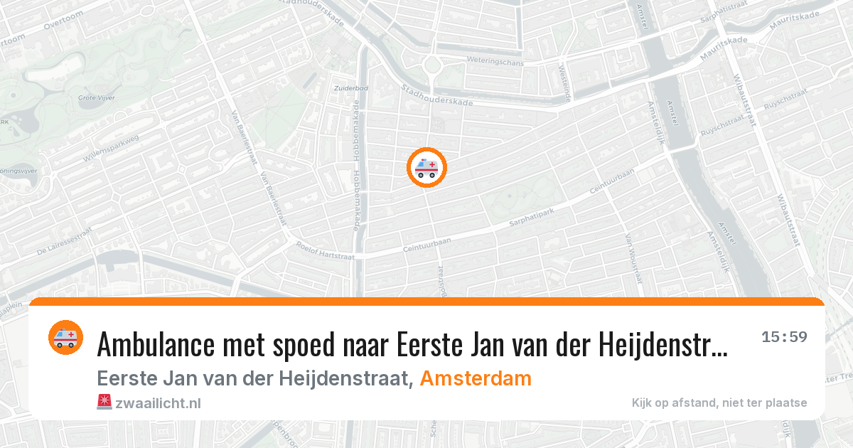 Ambulance met spoed naar Eerste Jan van der Heijdenstraat in Amsterdam — 26 apr 2026