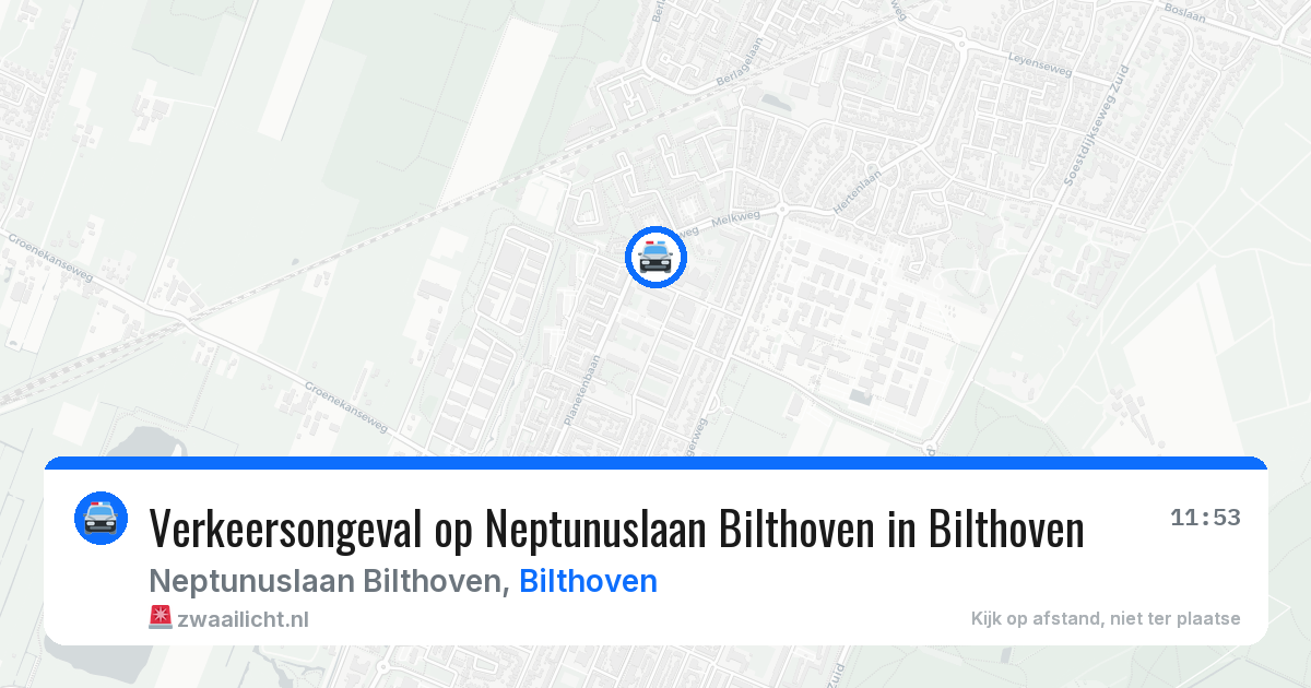 Verkeersongeval op Neptunuslaan Bilthoven in Bilthoven — 26 jun 2026