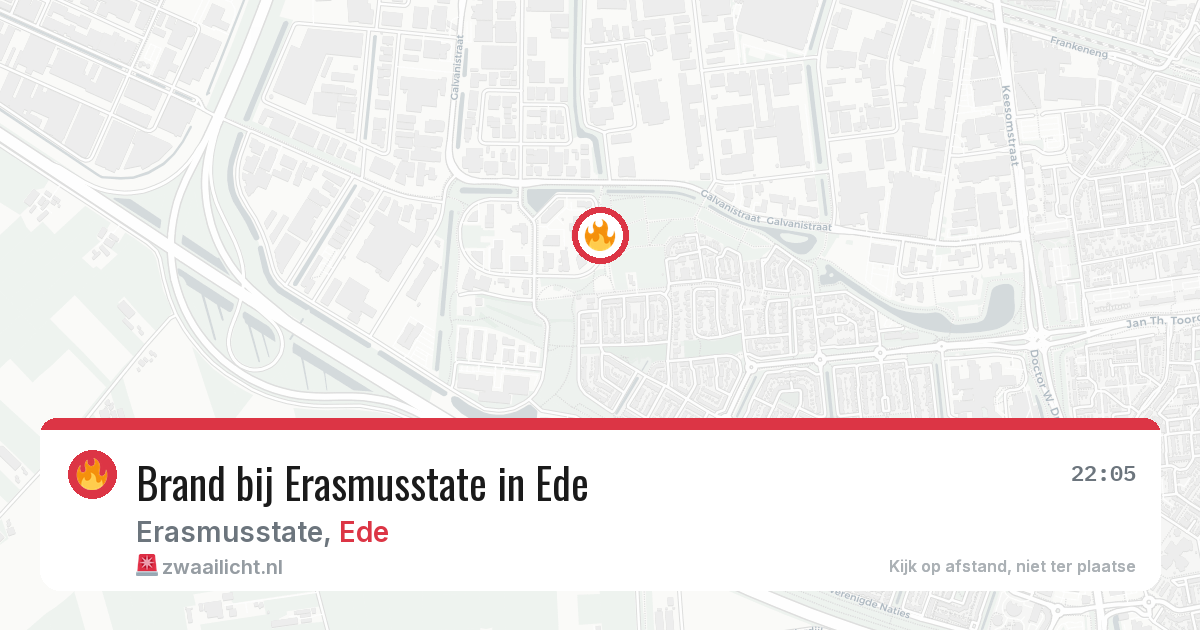 Brand bij Erasmusstate in Ede — 9 aug 2026