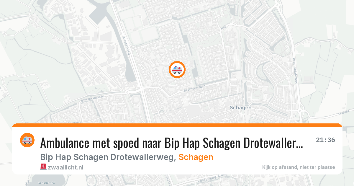 Ambulance met spoed naar Bip Hap Schagen Drotewallerweg in Schagen — 6 jul 2026