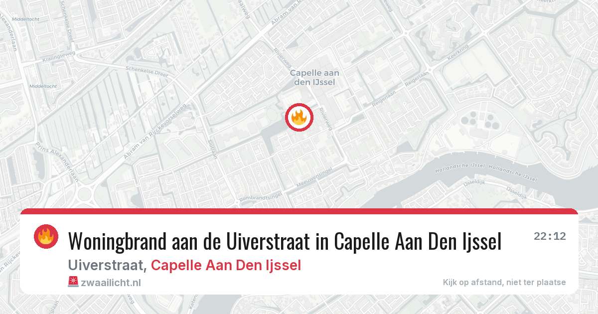 Woningbrand aan de Uiverstraat in Capelle Aan Den Ijssel — 17 jun 2026