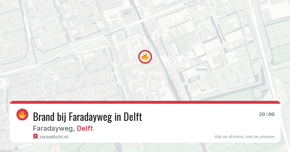 Brand bij Faradayweg in Delft — 22 jul 2026