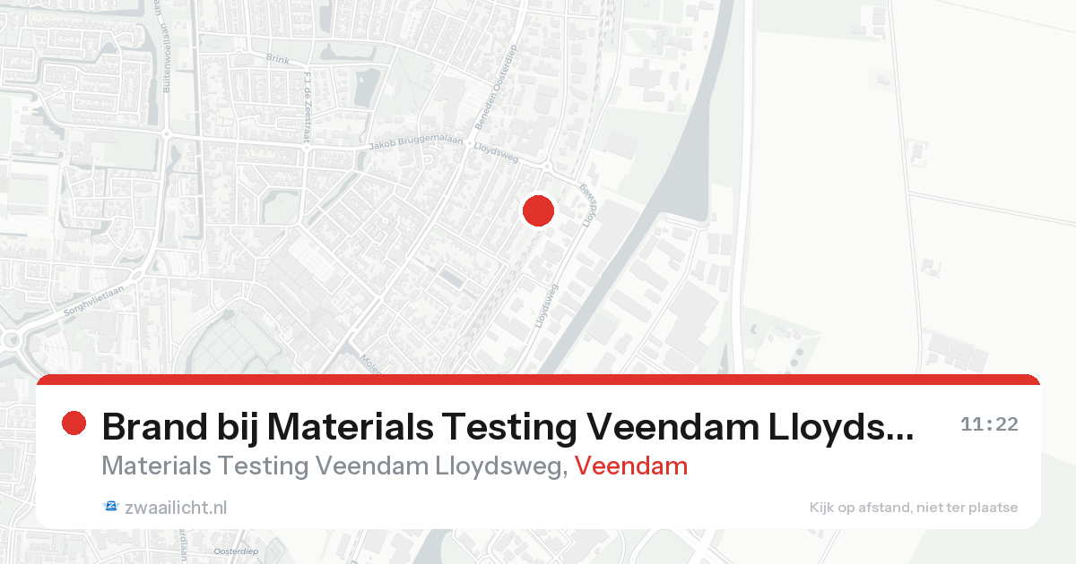 Brand bij Materials Testing Veendam Lloydsweg in Veendam — 31 jan 2026