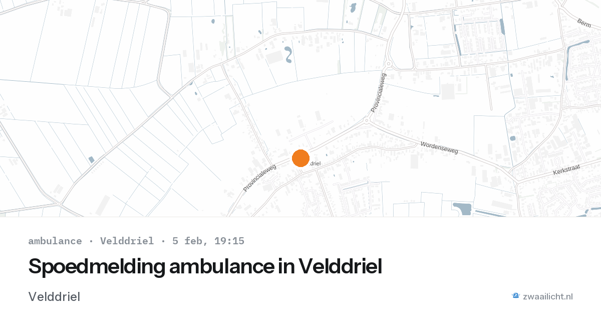 Spoedmelding ambulance in Velddriel — 5 feb 2026