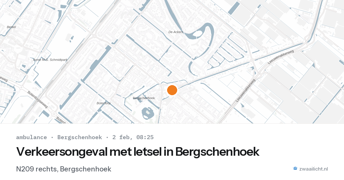 Verkeersongeval met letsel in Bergschenhoek — 2 feb 2026