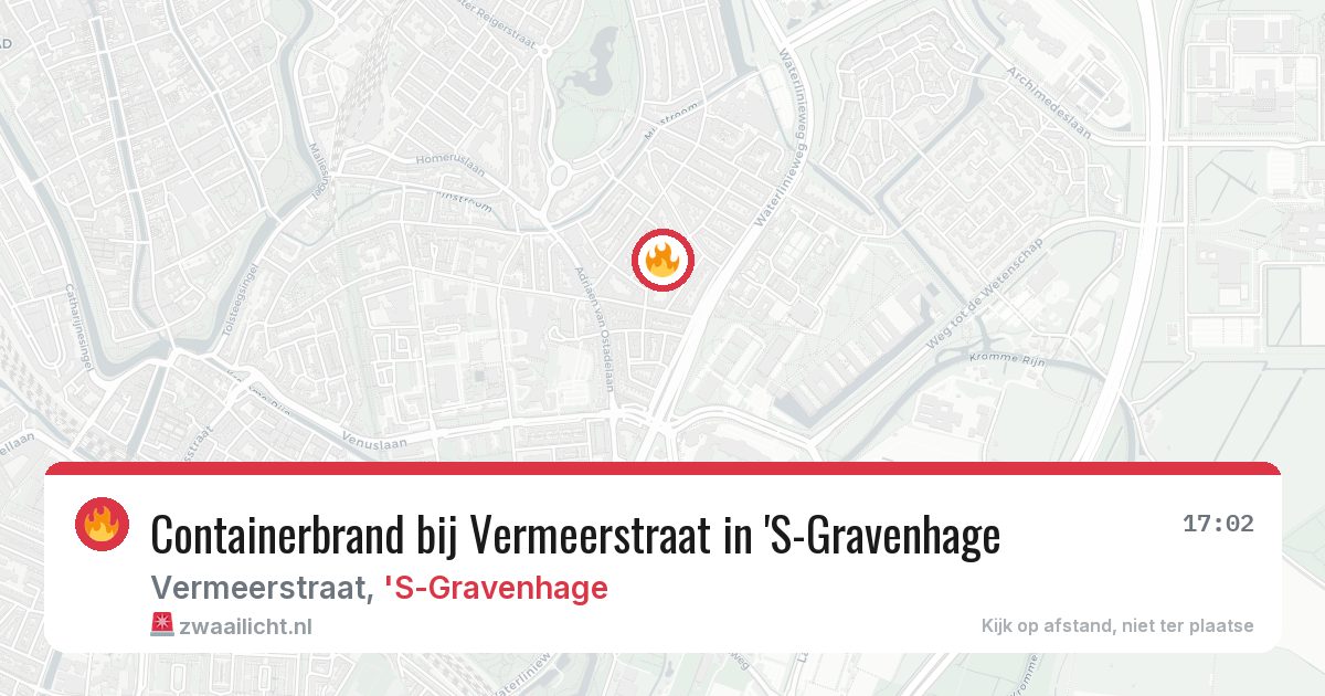 Containerbrand bij Vermeerstraat in 'S-Gravenhage — 7 mrt 2026