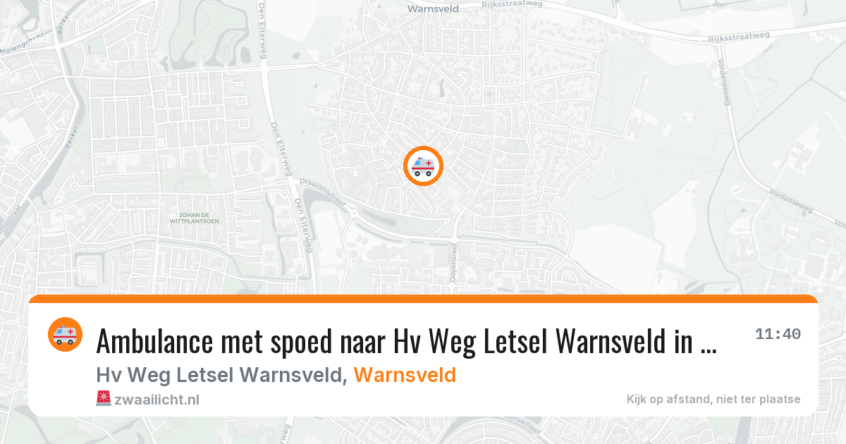 Ambulance met spoed naar Hv Weg Letsel Warnsveld in Warnsveld — 22 mrt 2026