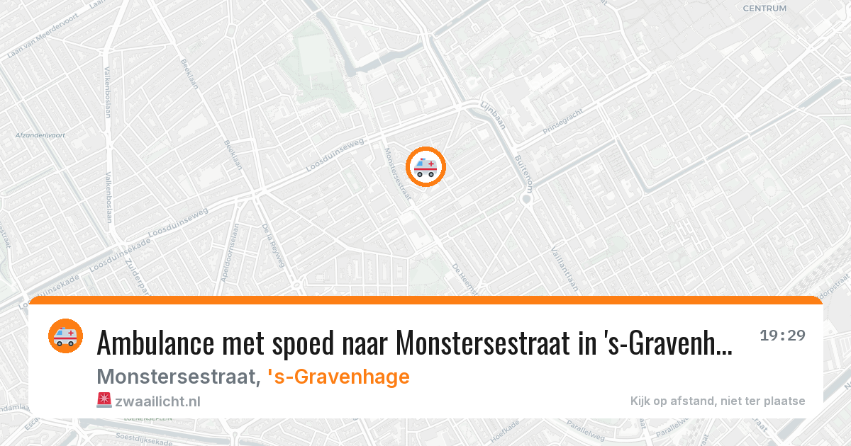 Ambulance met spoed naar Monstersestraat in 's-Gravenhage — 2 aug 2026