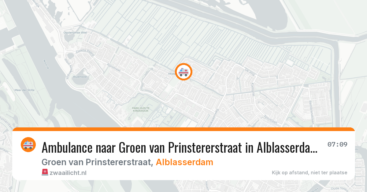 Ambulance naar Groen van Prinstererstraat in Alblasserdam — 6 jun 2026