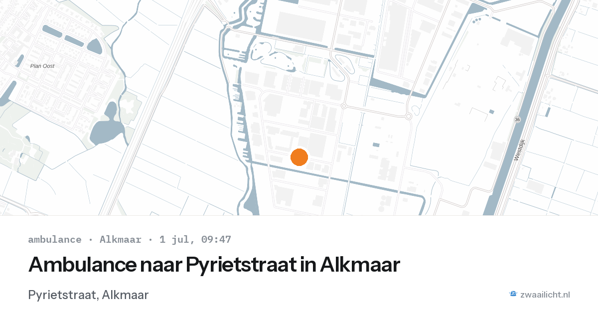 Ambulance naar Pyrietstraat in Alkmaar — 1 jul 2026