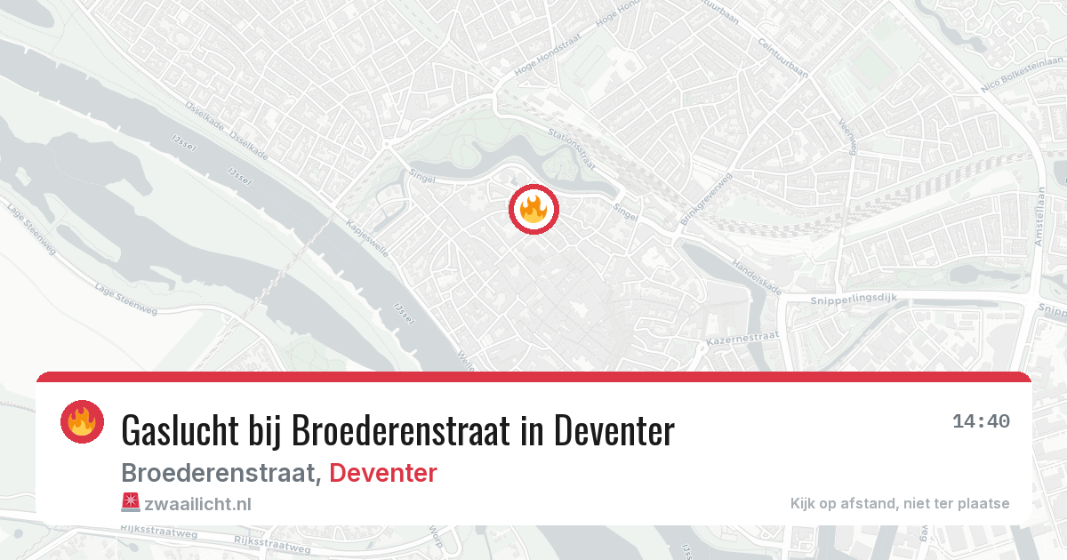 Gaslucht bij Broederenstraat in Deventer — 29 apr 2026
