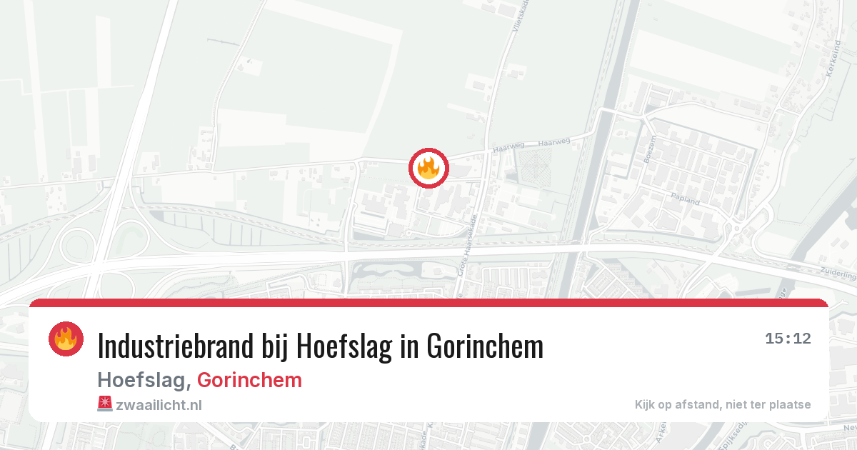 Industriebrand bij Hoefslag in Gorinchem — 23 apr 2026