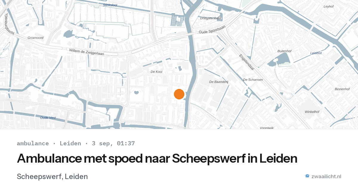 Ambulance met spoed naar Scheepswerf in Leiden — 2 sep 2026