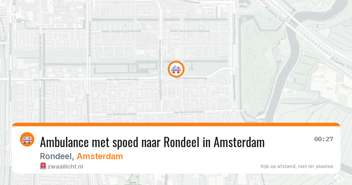 Ambulance met spoed naar Rondeel in Amsterdam — 13 apr 2026