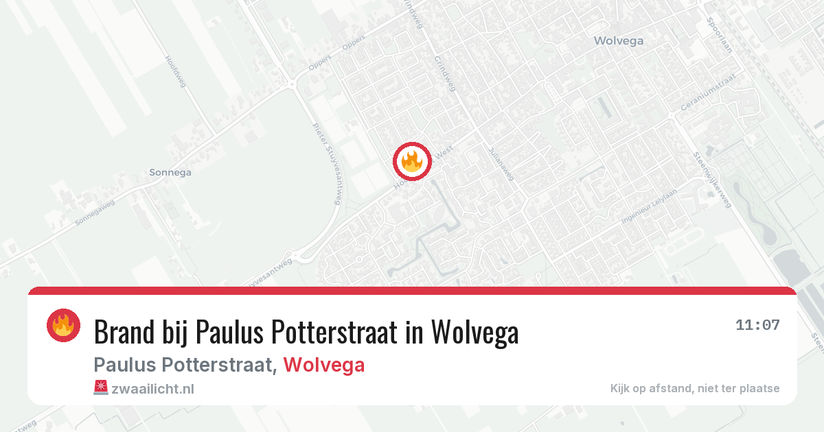 Brand bij Paulus Potterstraat in Wolvega — 25 mei 2026