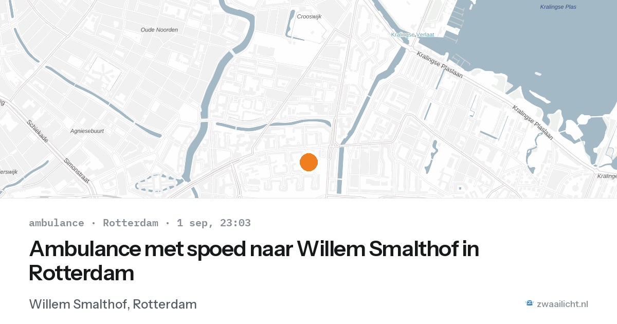 Ambulance met spoed naar Willem Smalthof in Rotterdam — 1 sep 2026