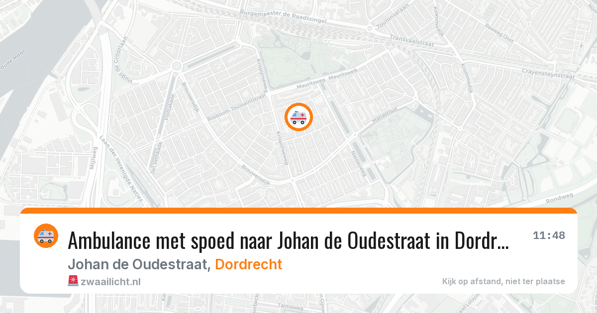 Ambulance met spoed naar Johan de Oudestraat in Dordrecht — 9 jul 2026
