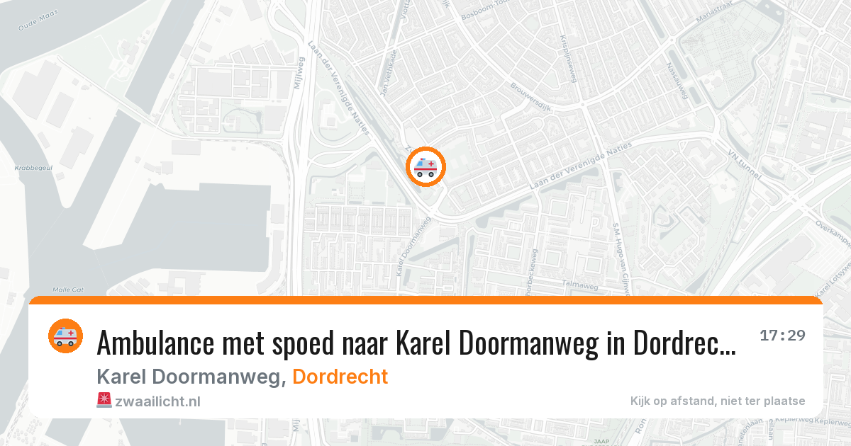 Ambulance met spoed naar Karel Doormanweg in Dordrecht — 18 mrt 2026