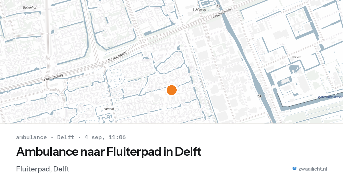 Ambulance naar Fluiterpad in Delft — 4 sep 2026